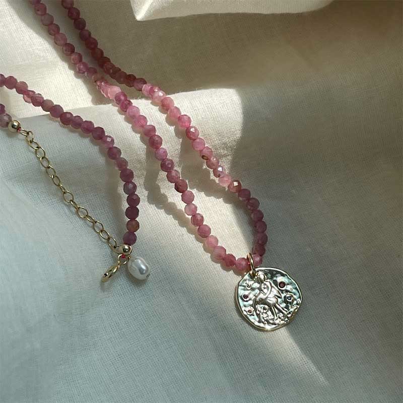 Olivenorma Natural Crystal Metal Plate Pendant Necklace - image 16
