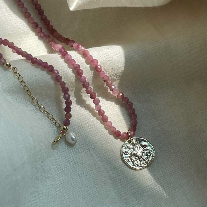 Olivenorma Natural Crystal Metal Plate Pendant Necklace - image 16