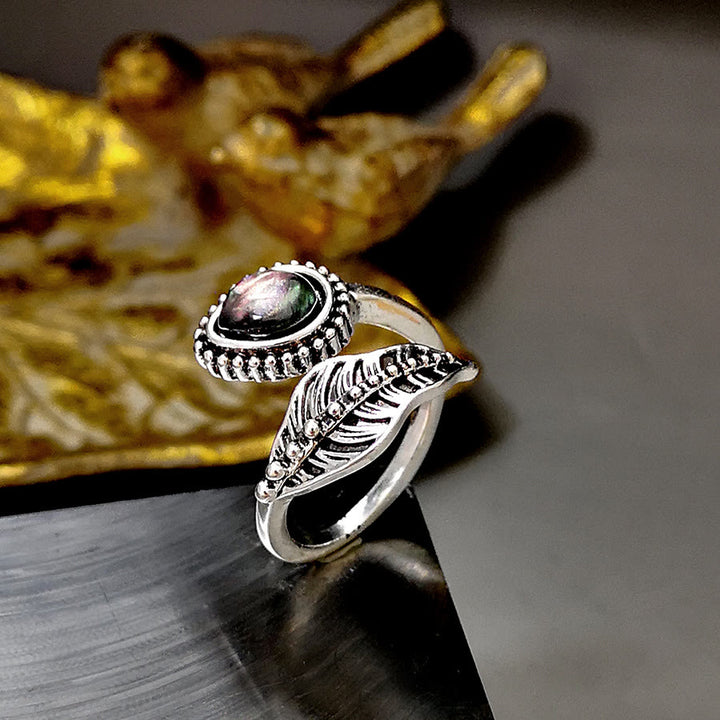 Olivenorma Bohemia Moonstone Vintage Leaf Ring - image 3