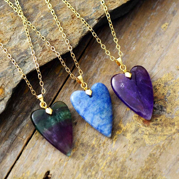 Olivenorma Healing Crystal Heart Pendant Necklace - image 8