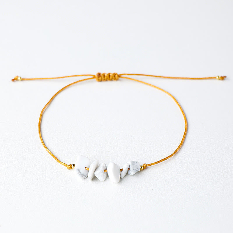 Olivenorma "Nature's Healing Wishes" Irregular Gemstone Braided Bracelet  - White Turquoise - image 25