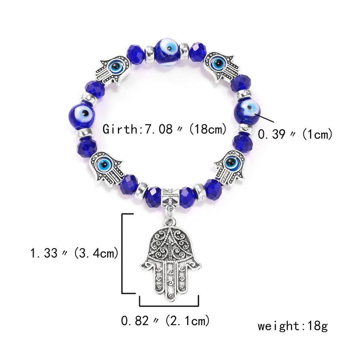 Olivenorma Evil Eye Hamsa Pendant Epoxy Zircon Bracelet - image 17