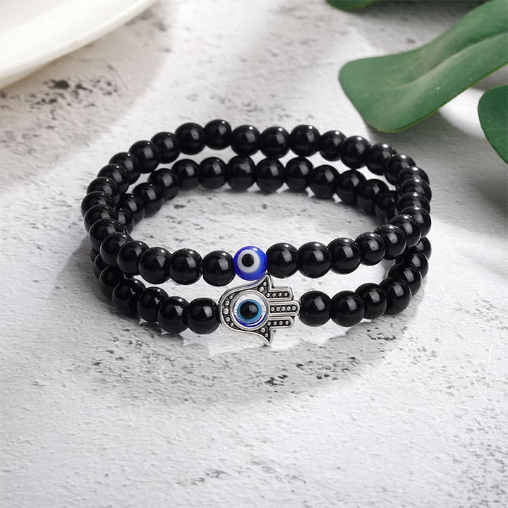  Olivenorma Evil Eye With Hamsa Protection Bracelet - Obsidian - image 3