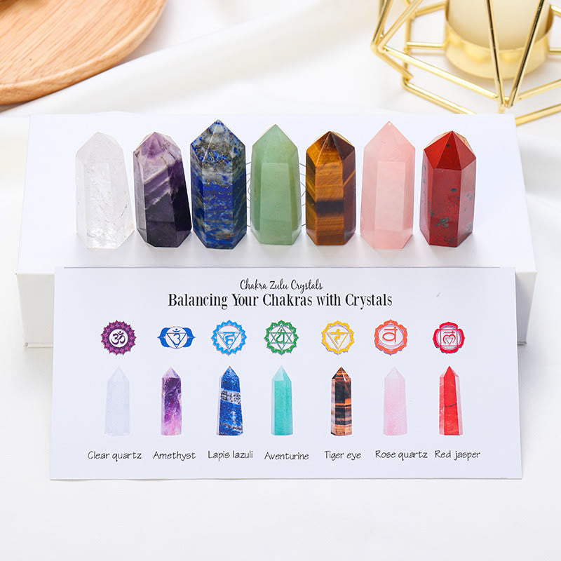 Olivenorma Chakra Raw Stone Decoration Set Crystal Wands - image 8