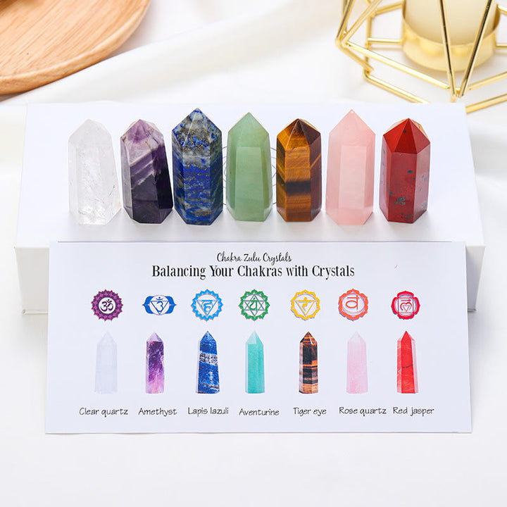 Olivenorma Chakra Raw Stone Decoration Set Crystal Wands - image 8