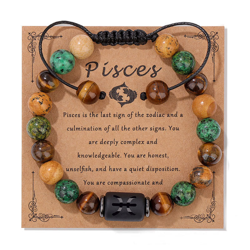 Olivenorma Natural Stone Zodiac Handwoven Bracelet - Pisces - image 13