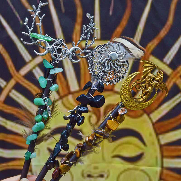 Olivenorma Natural Fairy Moon With Feather Crystal Wands - image 28