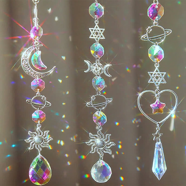 Crystal Moon And Star Suncatcher Dream Catcher - image 0