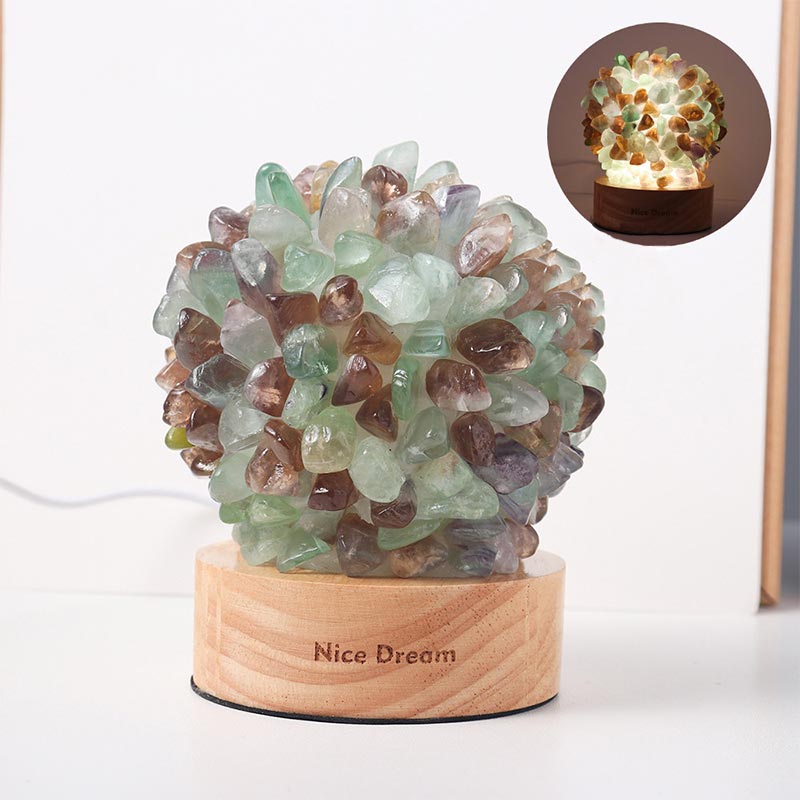 Olivenorma Christmas Crystal Stone Night Light Decoration - Fluorite - image 20