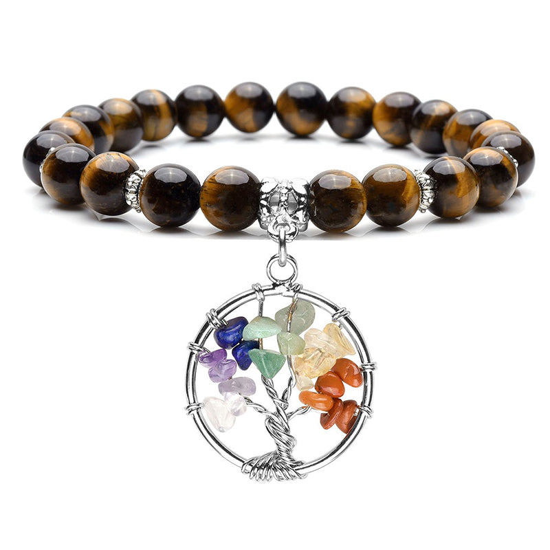 Chakra Tree Of Life Amethyst Bracelet - Tiger Eye - image 11