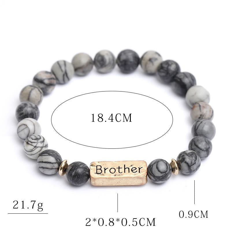 Olivenorma Natural Gemstone Brother Engraving Bracelet - image 14