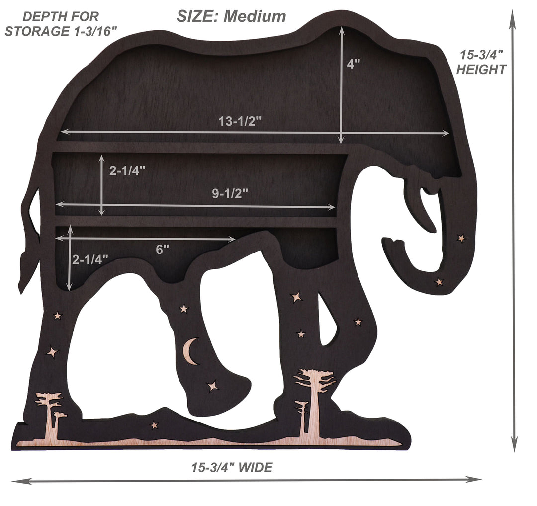 Olivenorma Black Elephant Crystal Display Shelf - image 4