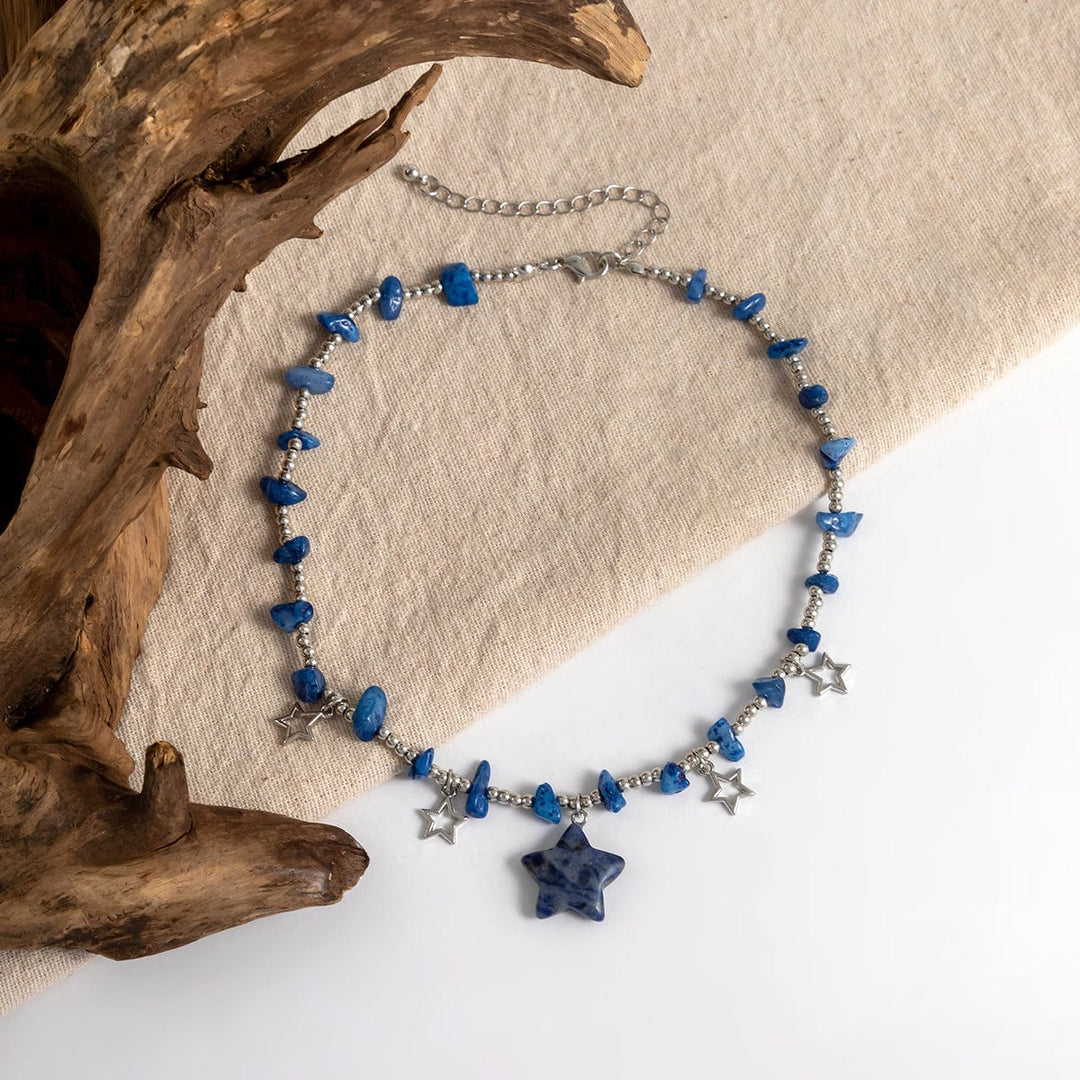 Olivenorma Bohemia Star Tassel  Crystal Choker Necklace - Sodalite - image 0