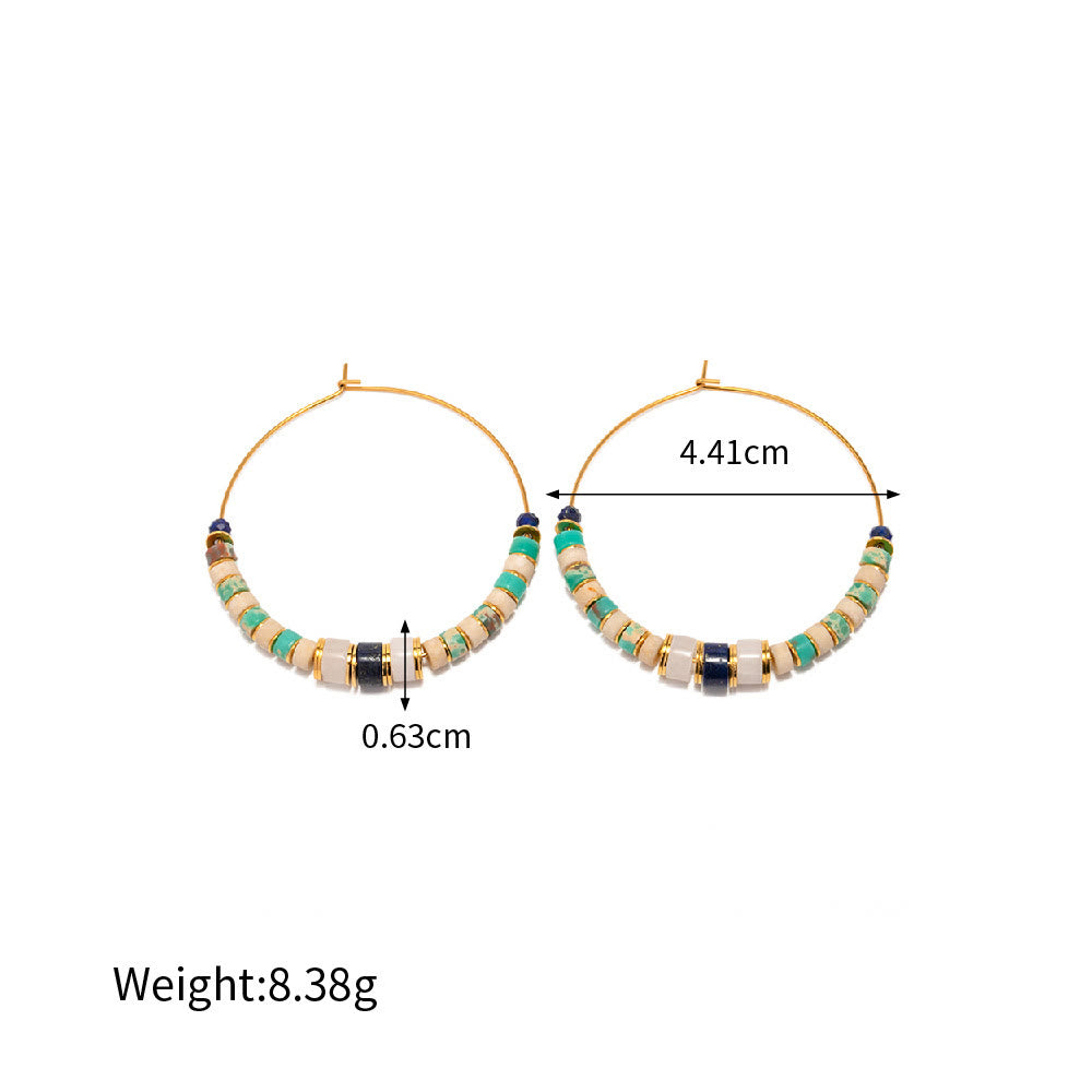 Olivenorma Lapis Lazuli Emperor Stone Agalmatolite Jewelry Set - Earring - image 3