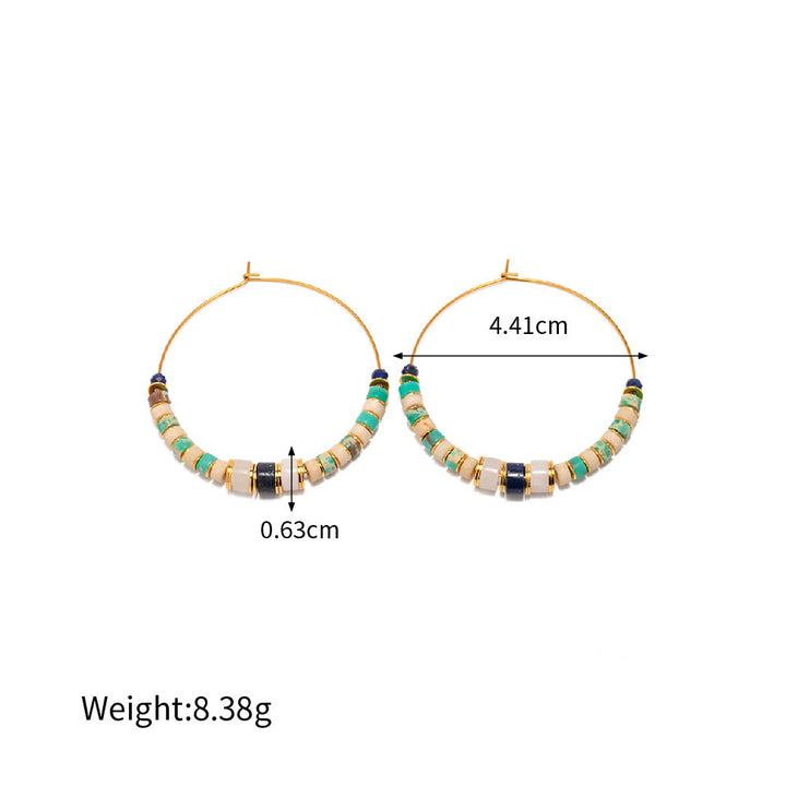 Olivenorma Lapis Lazuli Emperor Stone Agalmatolite Jewelry Set - Earring - image 3