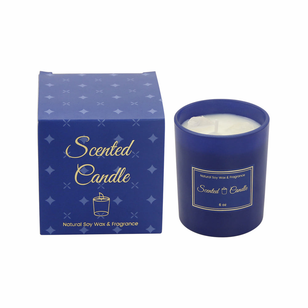 Olivenorma Blue Glass Bottle Crystal Scented Candle - Clear Crystal - image 1