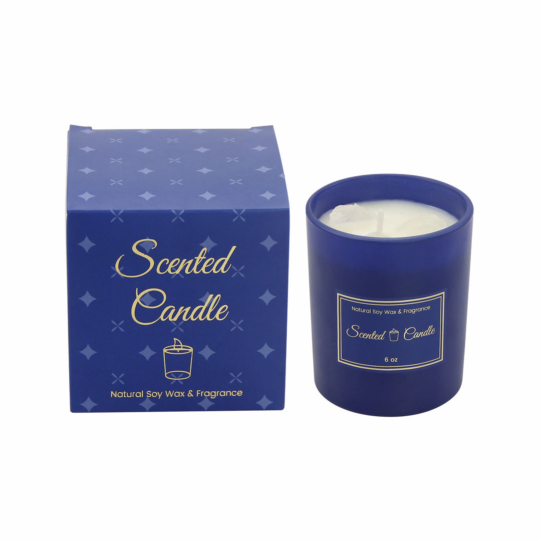 Olivenorma Blue Glass Bottle Crystal Scented Candle - Clear Crystal - image 1