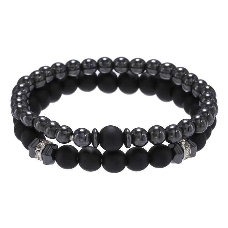 Olivenorma Men's Jewelry Bead Punk 2 Piece Set Fashion Bracelet - image 1