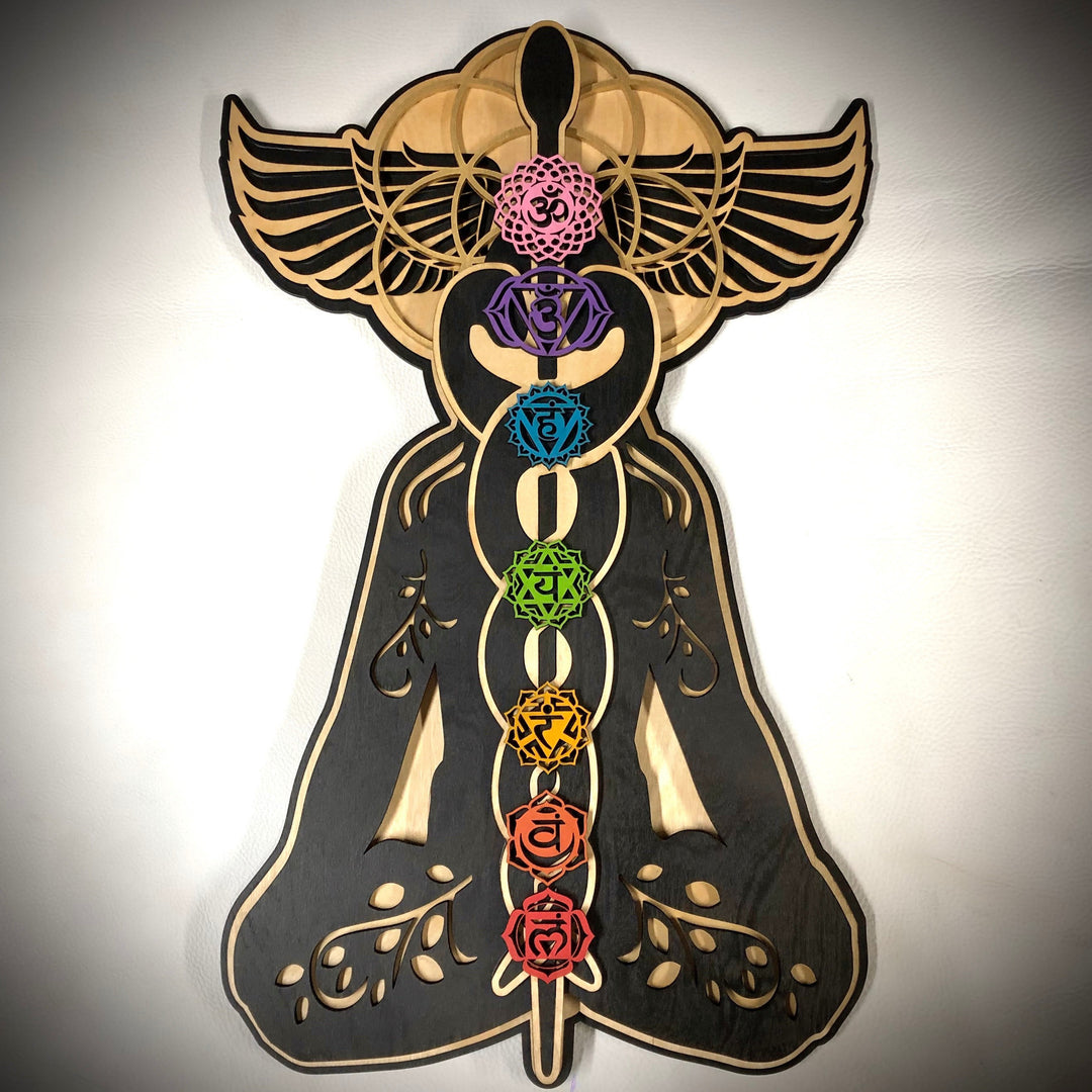 Olivenorma Kundalini Chakra Hand Painted Wood Stained Wall Decor - image 11