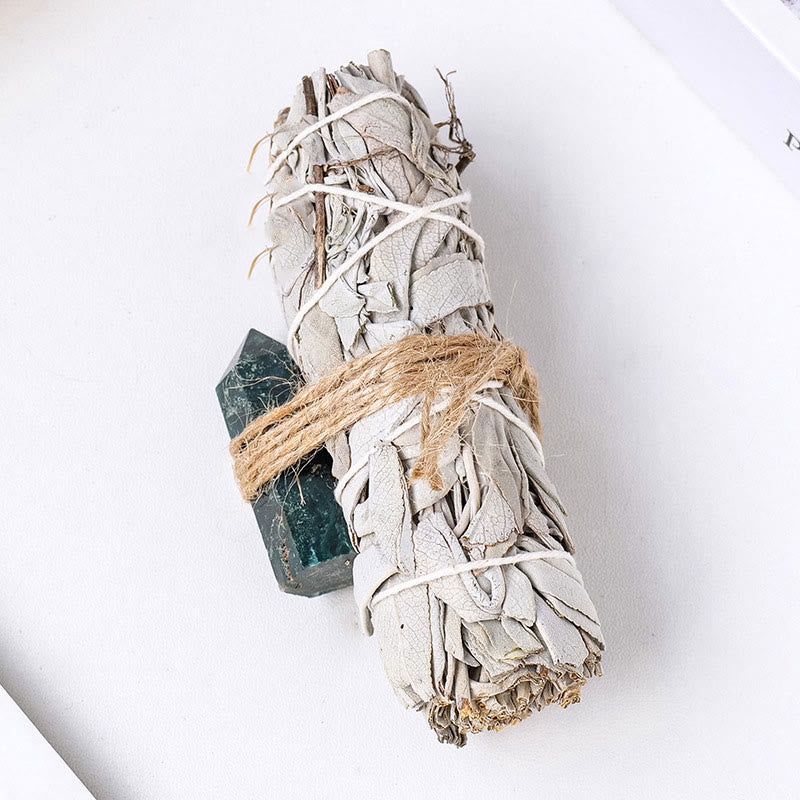 Olivenorma White Sage Hexagonal Prism Crystal Aromatherapy Gemstone Decoration - Moss Agate - image 37
