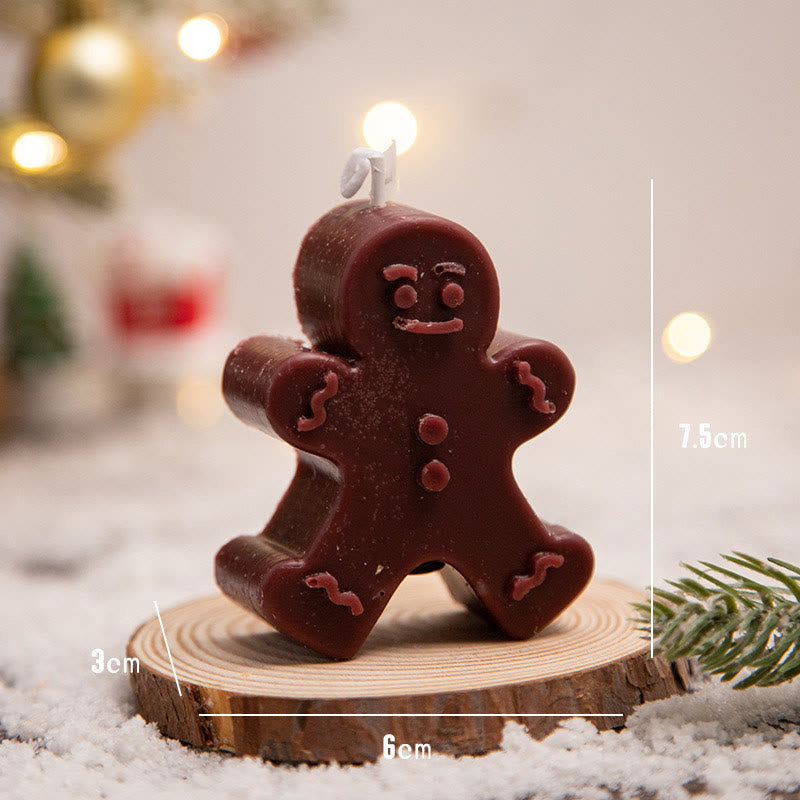 Olivenorma Christmas Atmosphere Snowflake Gingerbread Man Scented Candle - Gingerbread Man # Dark Red - image 9