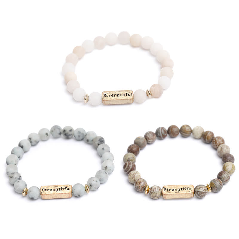 Olivenorma Natural Gemstone Strengthful Engraving Bracelet - image 9
