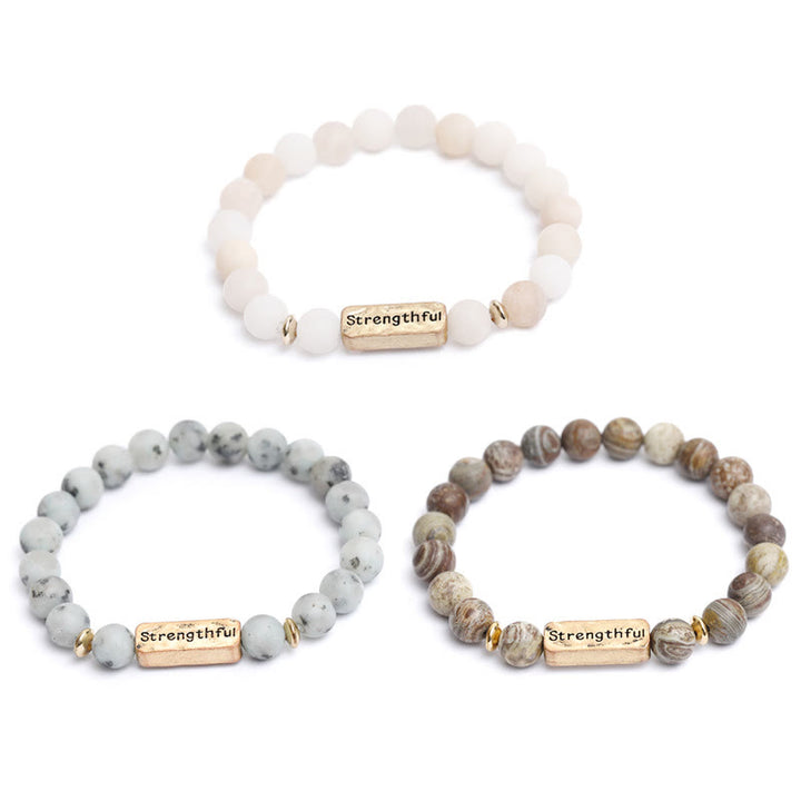 Olivenorma Natural Gemstone Strengthful Engraving Bracelet - image 9