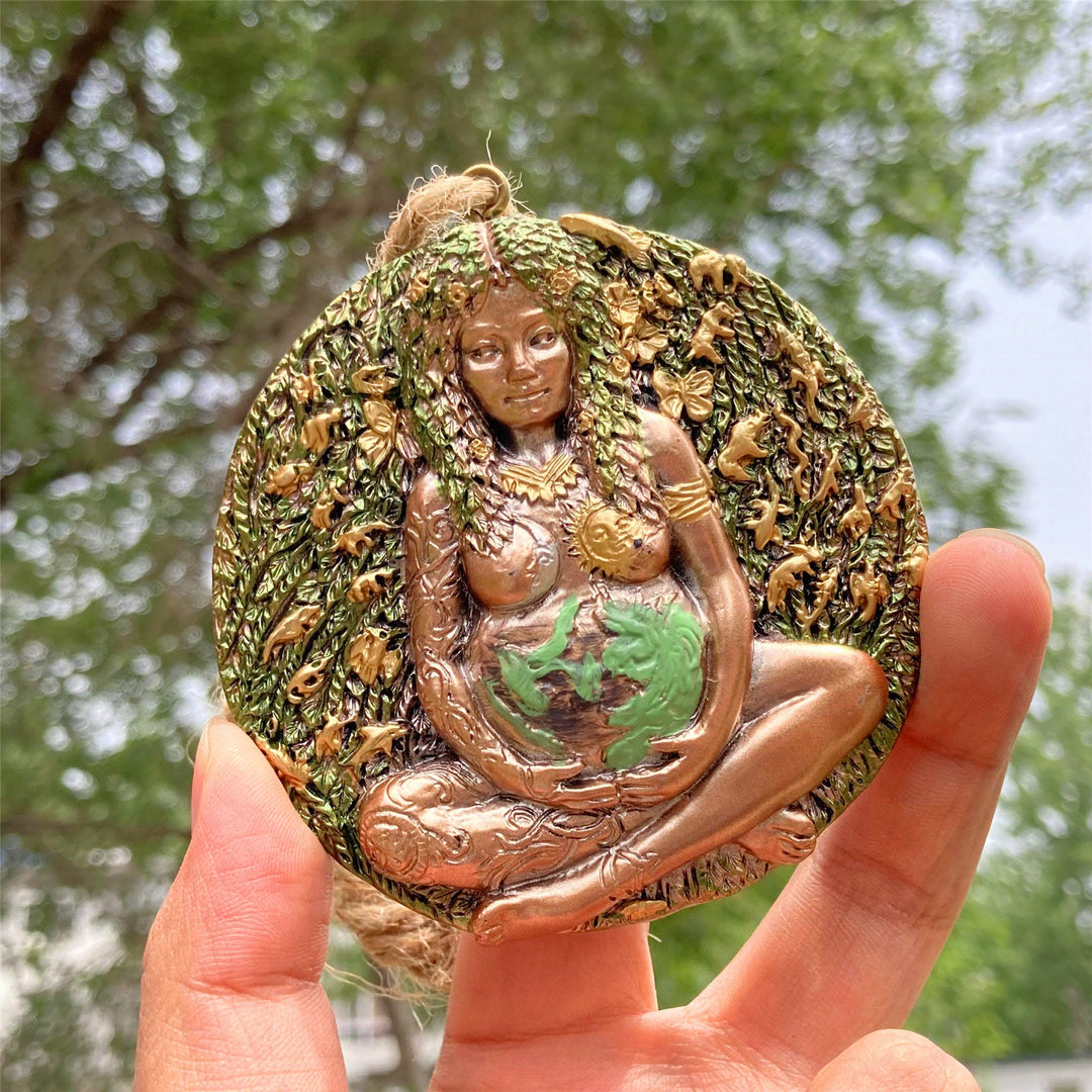 Olivenorma Statue Of Goddess Gaia Pendant Resin Decorations Wall Decor - image 3