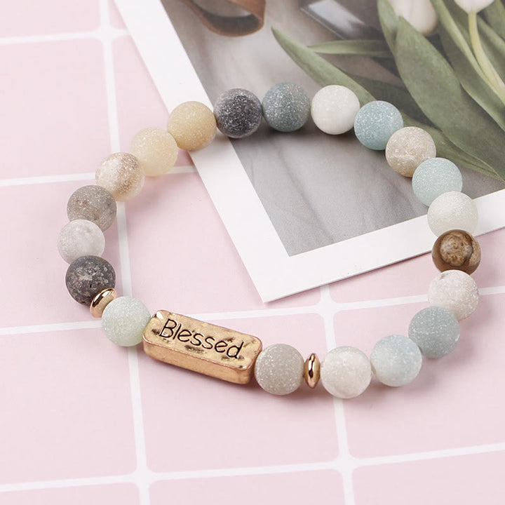 Olivenorma Natural Gemstone Blessed Engraving Bracelet - image 6