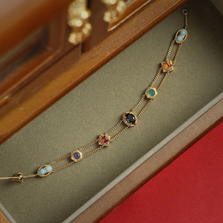 Olivenorma Western Retro Style Double Layer Bracelet - 20cm - image 0