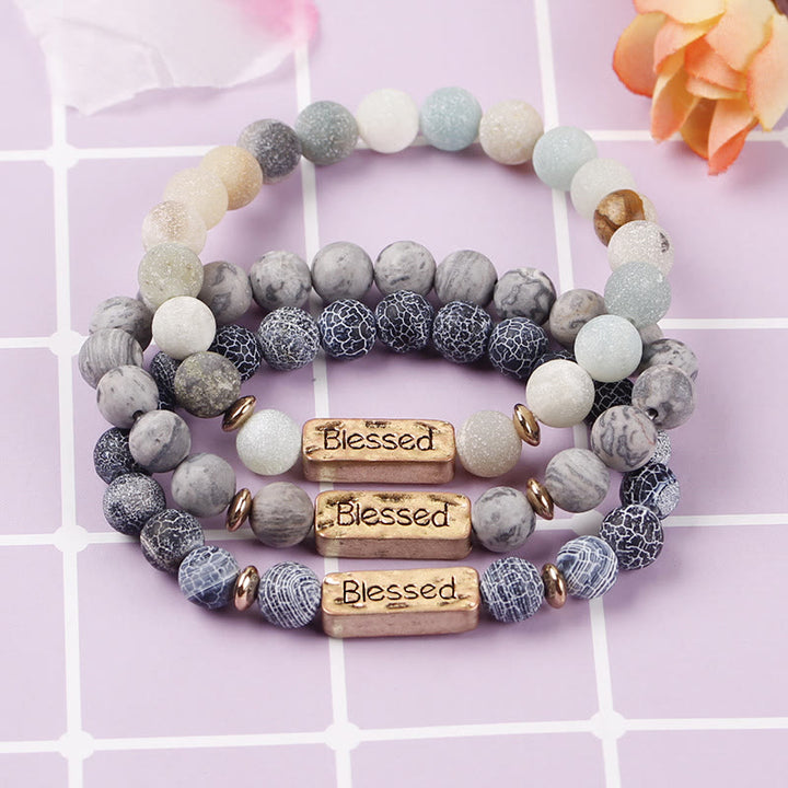Olivenorma Natural Gemstone Blessed Engraving Bracelet - image 0