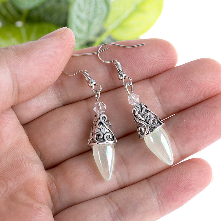 Olivenorma Hook Royal Style Moonstone Dangle Earrings - image 3