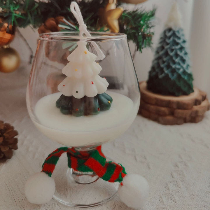 Olivenorma Christmas Santa Claus Snowman Elk Cup Candle - Wine Glass Christmas Tree-8.5*15cm - image 6