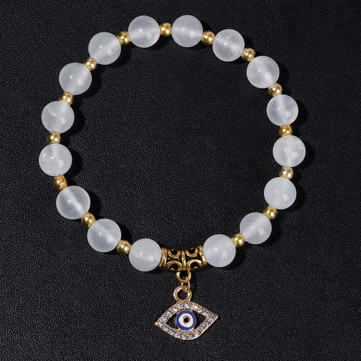 Olivenorma Natural Stone Beaded Evil Eye Pendant Bracelet - image 5