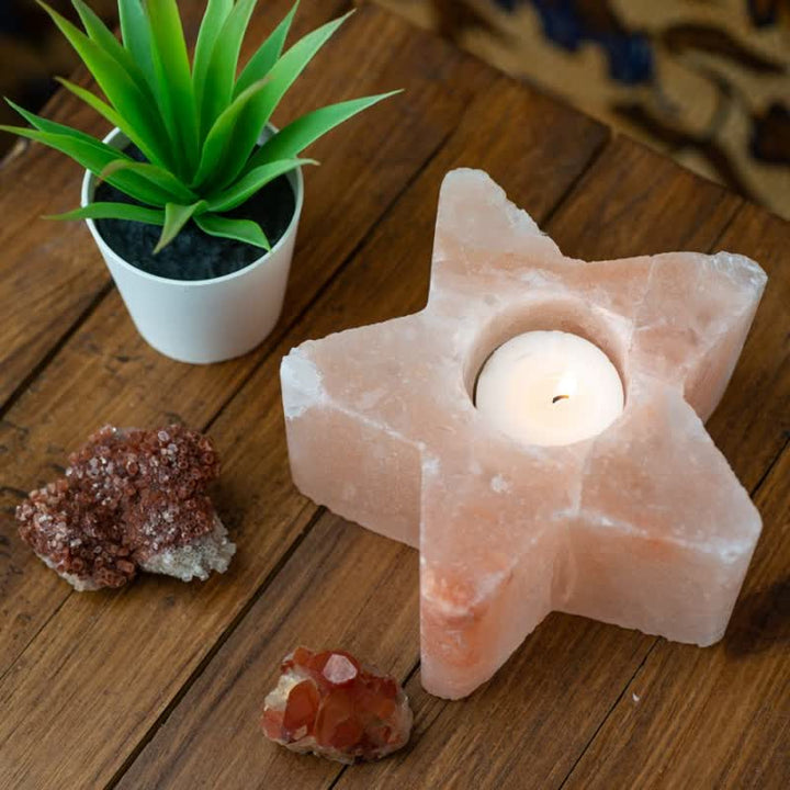 Olivenorma Star Shape Candle Holder Himalayan Pink Salt Lamp - image 2
