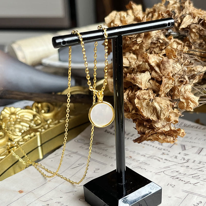 Olivenorma Moonstone Flower Round Pendant Necklace - image 8