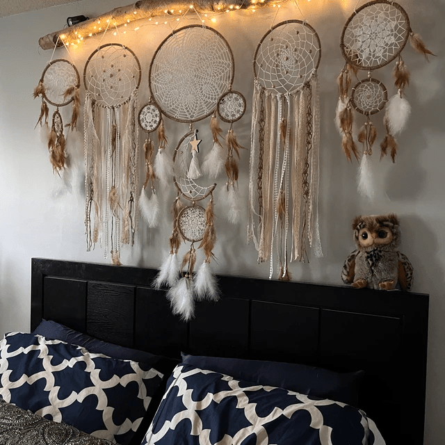 Olivenorma Set Of 5 Feather Moon And Stars Dream Catcher - image 1
