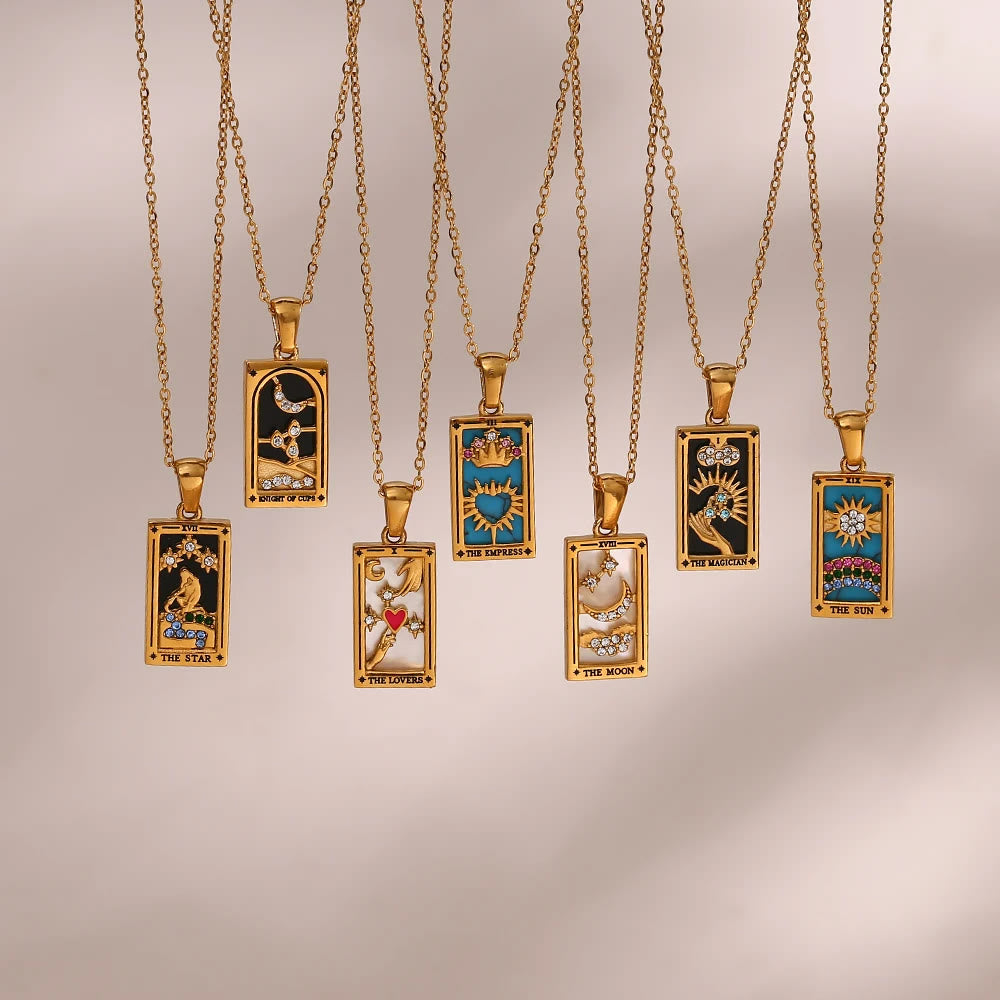 Olivenorma "Sun Lovers Star Moon" Tarot Cards Sign Necklace - image 12