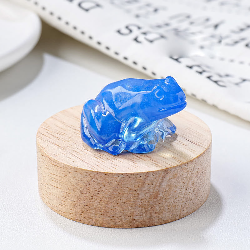 Olivenorma Natural Gemstone Carved Frog Statue Gemstone Decoration - Blue Opalite - image 27
