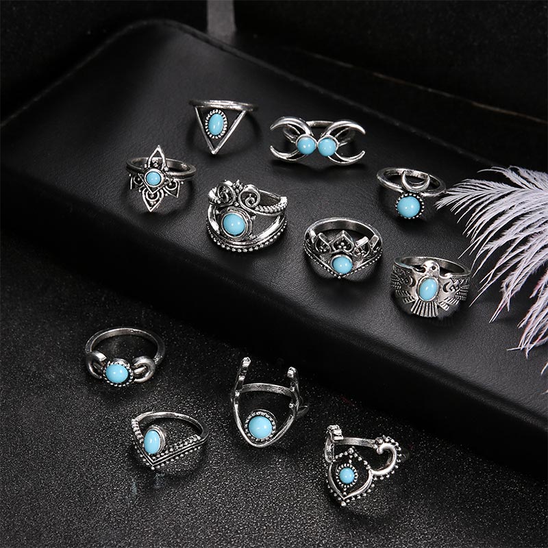 Turquoise Ring Set - image 1
