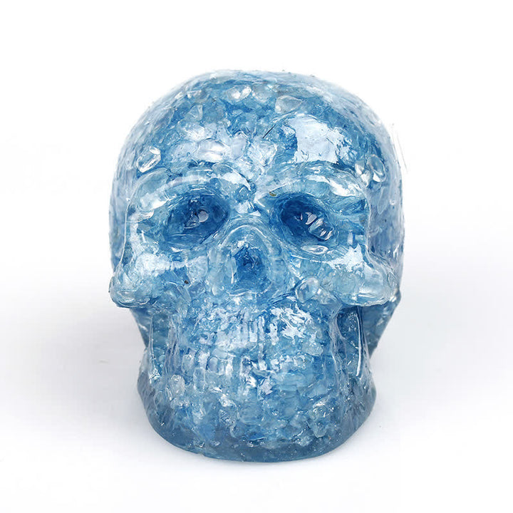 Olivenorma Natural Crystal Skull Gemstone Decoration  - Aquamarine - image 9