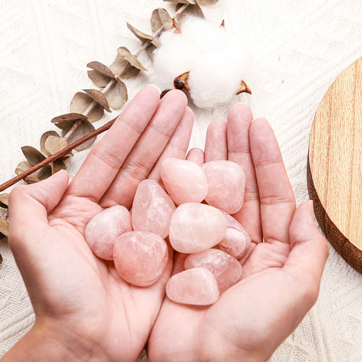 Olivenorma Rose Quartz Natural Tumbled Stone Set - image 1