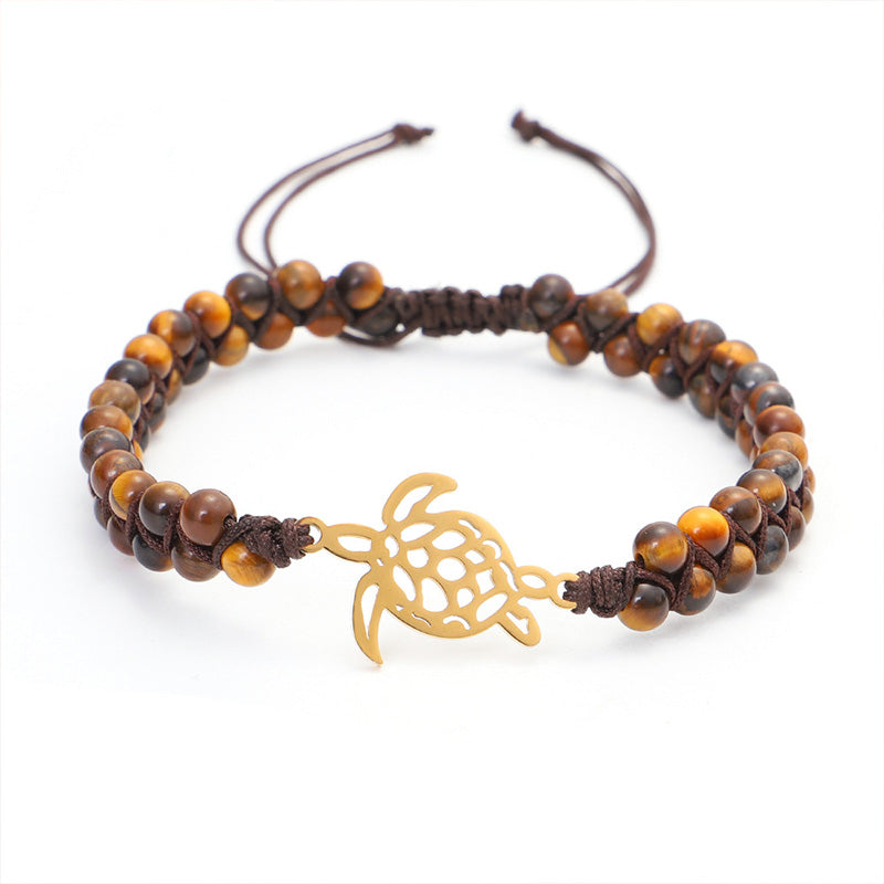 Natural Stone Turtle Bracelet - image 1