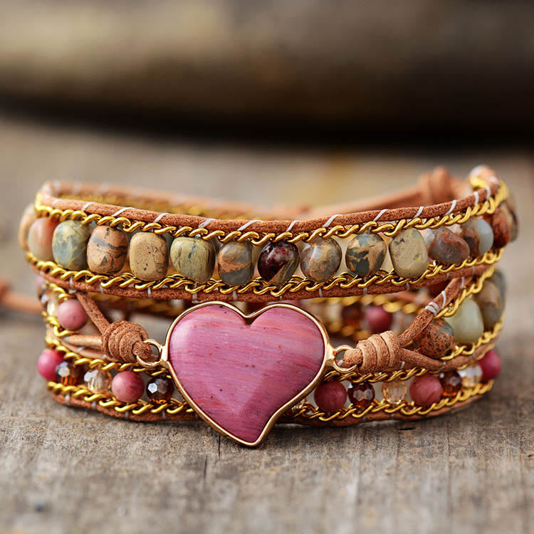 Pure Love Rhodonite Wrap Bracelet - Rhodonite - image 0