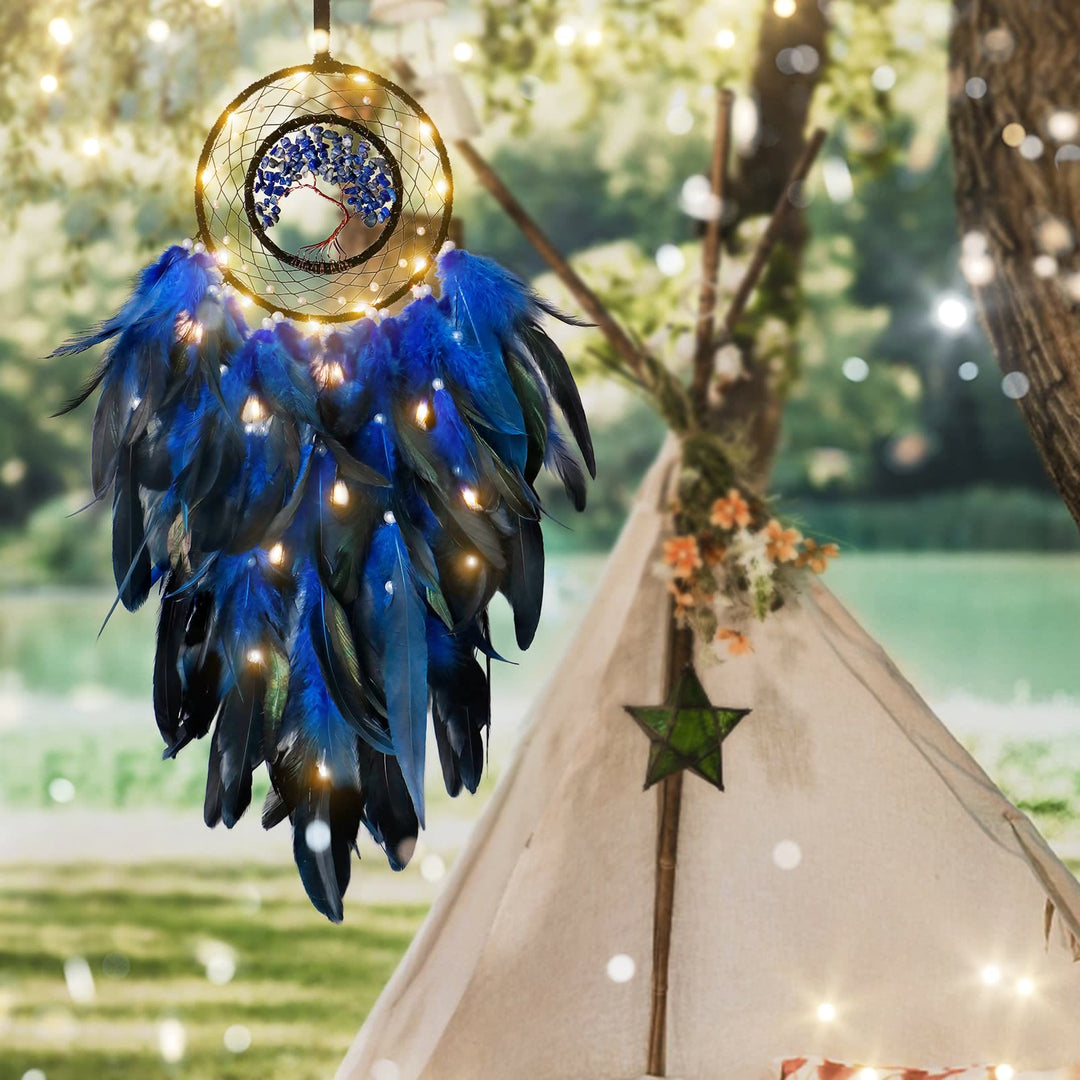 Olivenorma Crystal Tree Of Life Feather Glow Dream Catcher - image 24