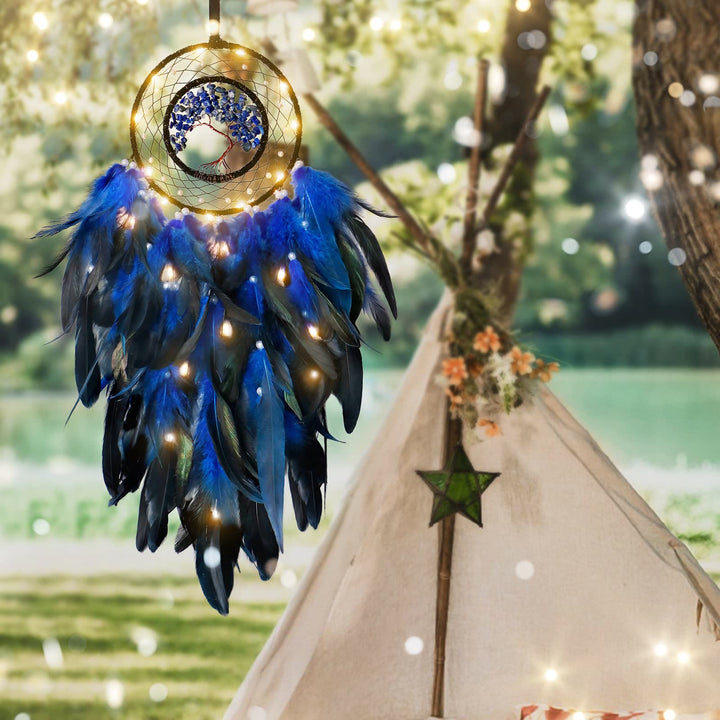 Olivenorma Crystal Tree Of Life Feather Glow Dream Catcher - image 24