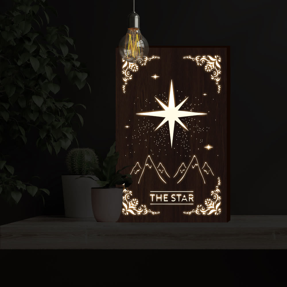 Olivenorma "THE STAR" Wooden Hill Starry Sky Lamp Decoration - THE STAR - image 0