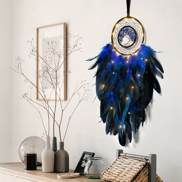 Olivenorma Crystal Tree Of Life Feather Glow Dream Catcher - image 20