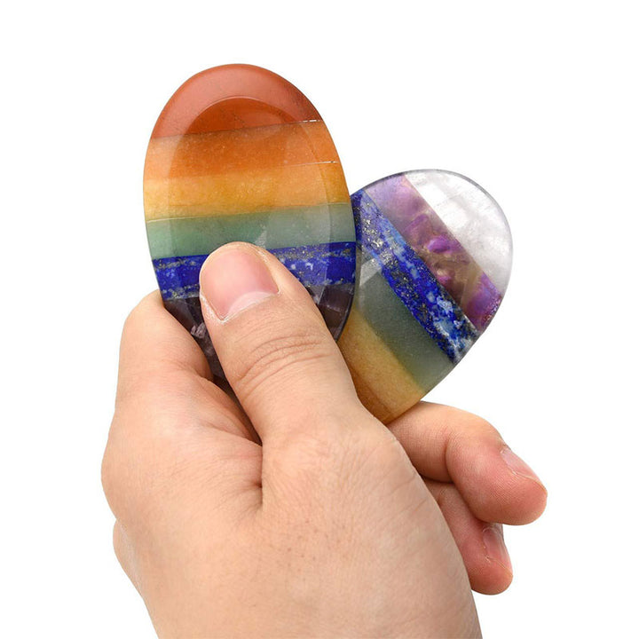 Olivenorma Chakra Rainbow Thumb Worry Stone - image 1