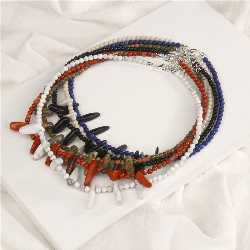 Olivenorma 4mm Bead Natural Tusk Stone Bohemian Necklace - image 18